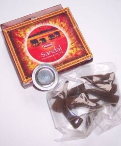 Set de conuri parfumate si suport, cu aroma de santal