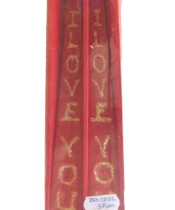 Set de 2 lumanari rosi cu inscriptionarea: "I Love You"