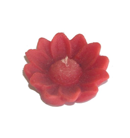 Lumanare rosie in forma de floare
