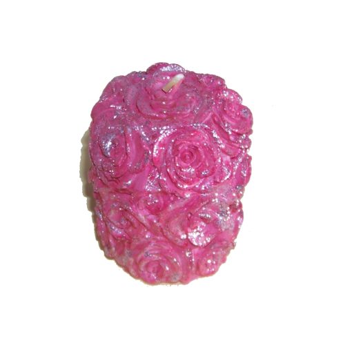 Lumanare roz in forma de trandafir