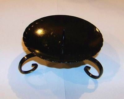 Suport negru din metal, pentru lumânare sferică, cubică sau cilindrică