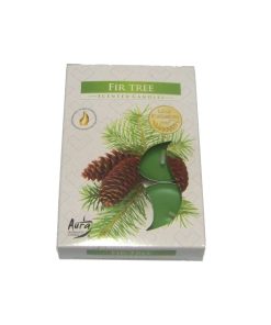 Set de sase lumanari verzi cu aroma de Fir Tree ( Brad )